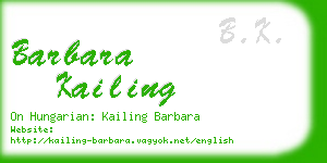 barbara kailing business card